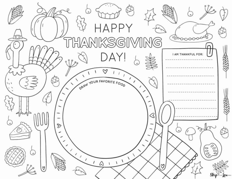 Thanksgiving Placemats Skip To My Lou