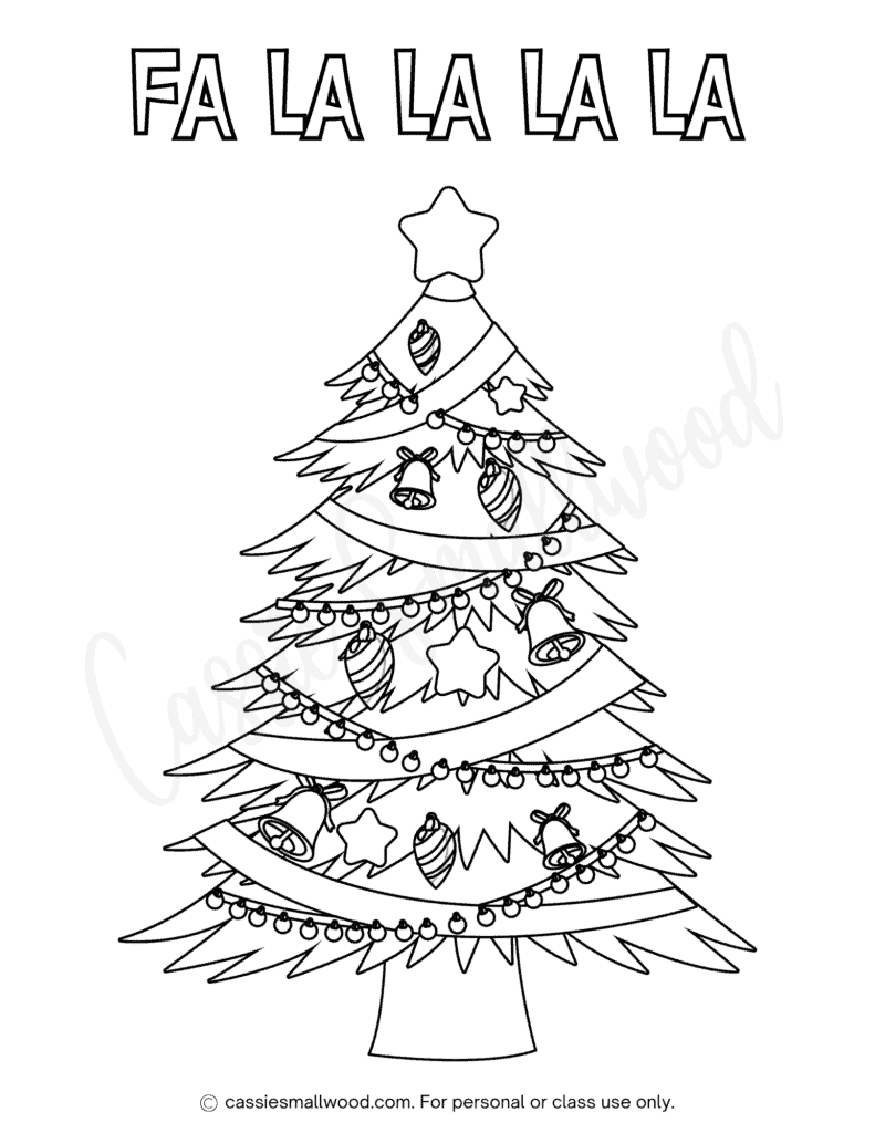 THE BEST Christmas Tree Coloring Pages Cassie Smallwood