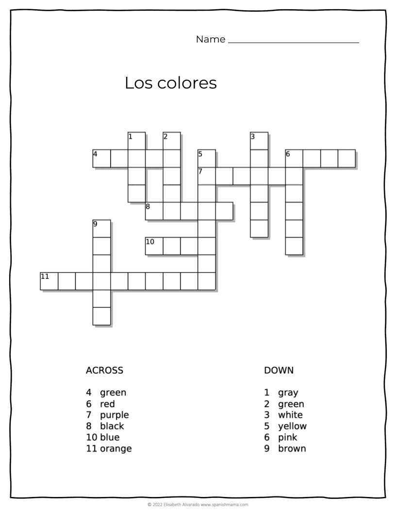 printable spanish color worksheets printable spanish color worksheets