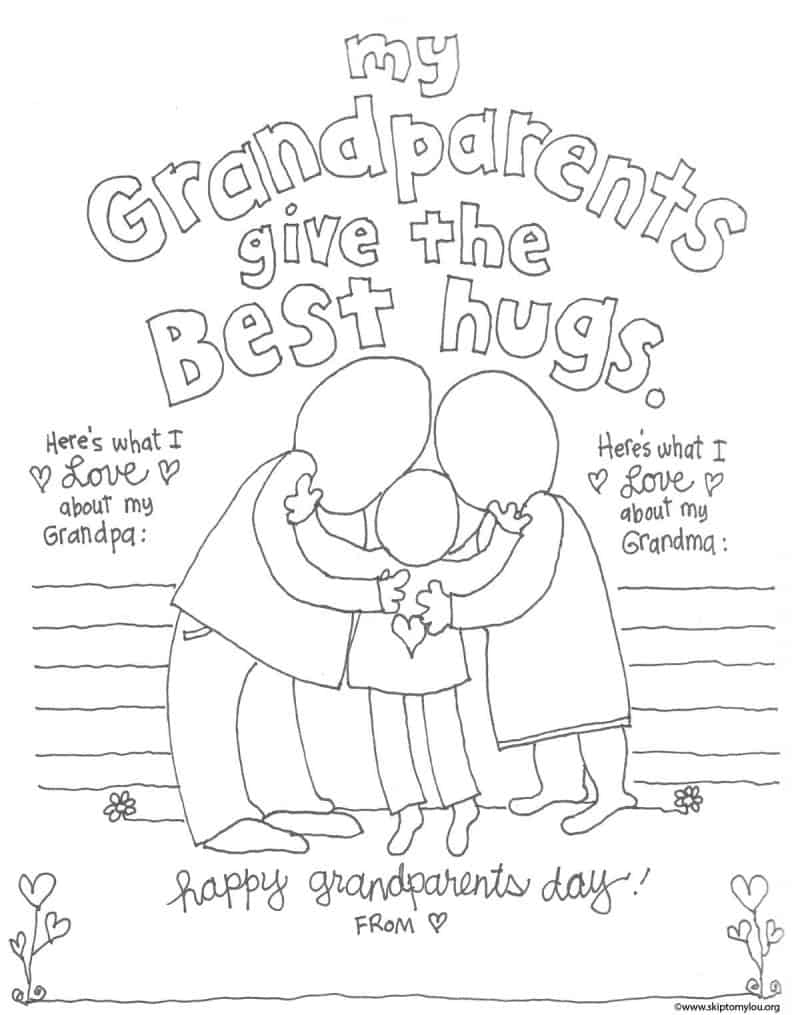 The CUTEST Grandparents Day Coloring Pages Skip To My Lou