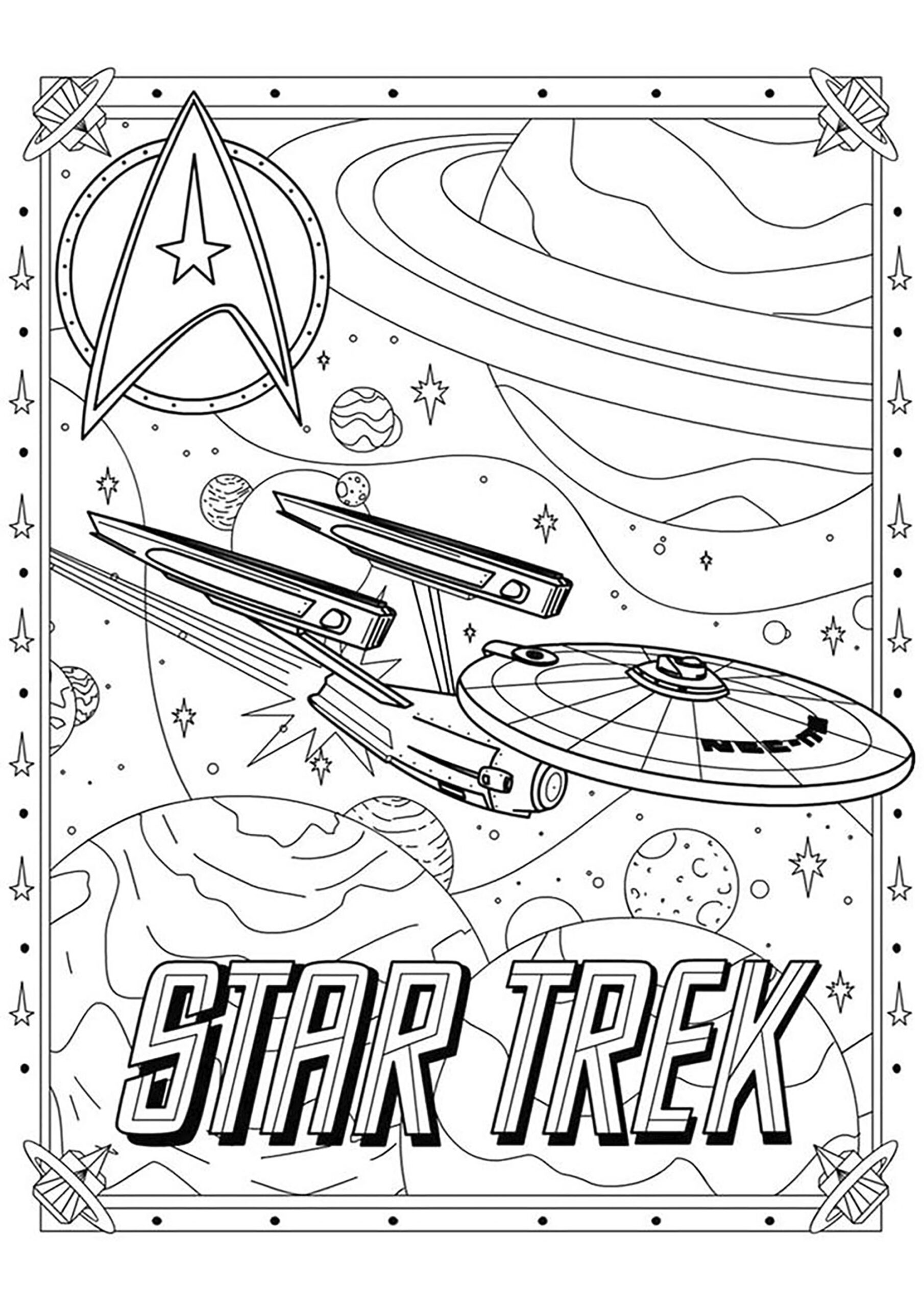 The Spaceship USS Enterprise Star Trek Coloring Pages