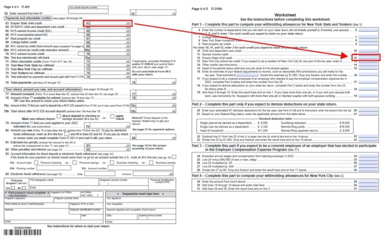Tips And Reminders Form IT 2104 Employee s Withholding Allowance Certificate