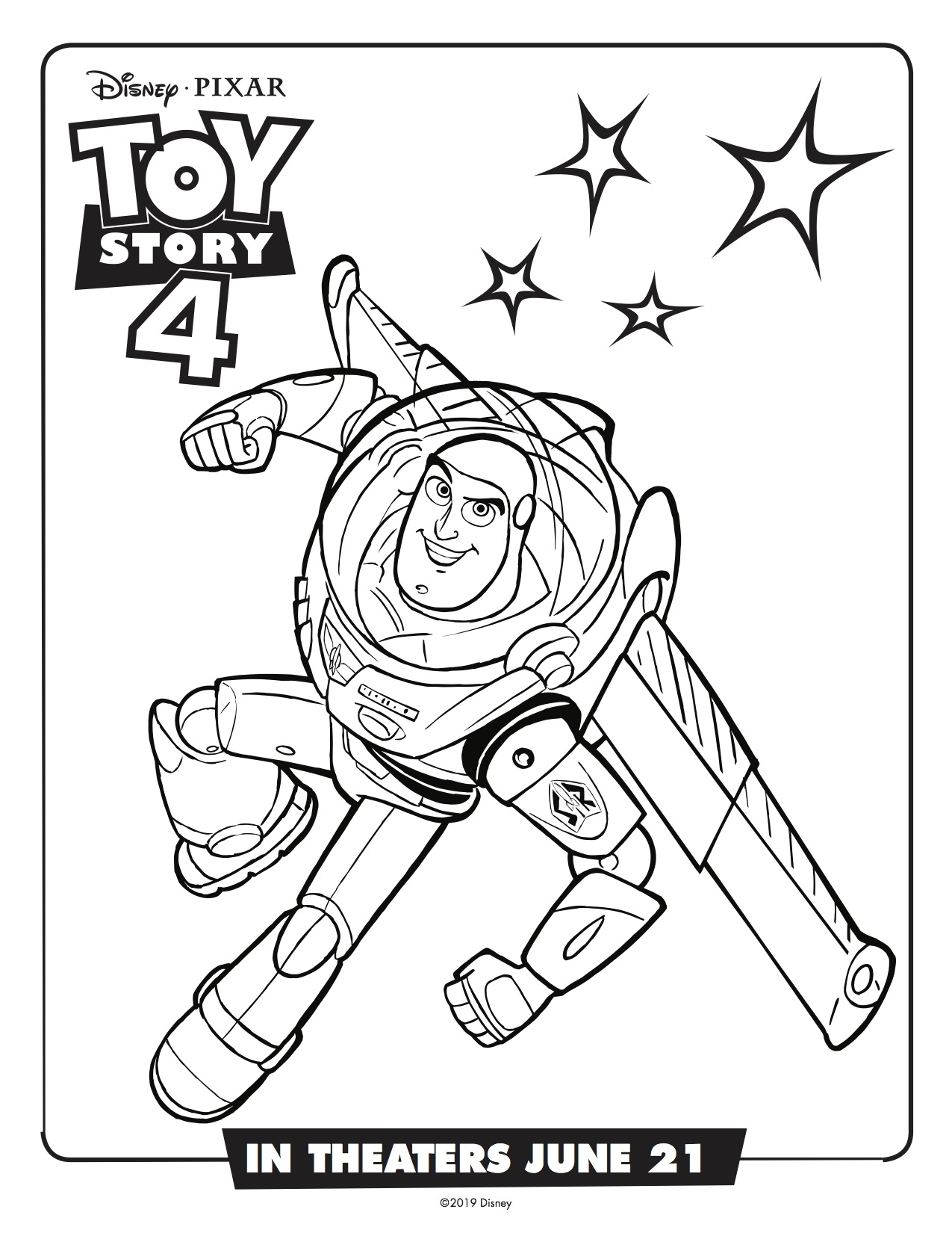 Toy Story 4 Buzz Lightyear Printable Coloring Page Simply Sweet Days