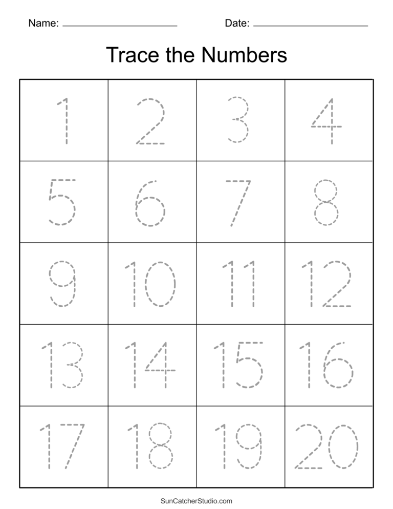 Tracing Numbers Free Printable Practice PDF Worksheets Free Printables Monograms Design Tools Patterns DIY Projects