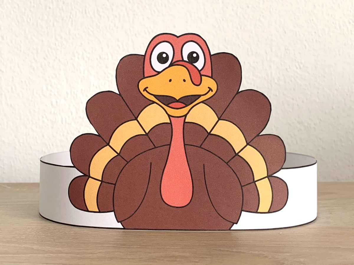 Turkey Hat Paper Crowns Printable Coloring Thanksgiving Craft Activity Made By Teachers