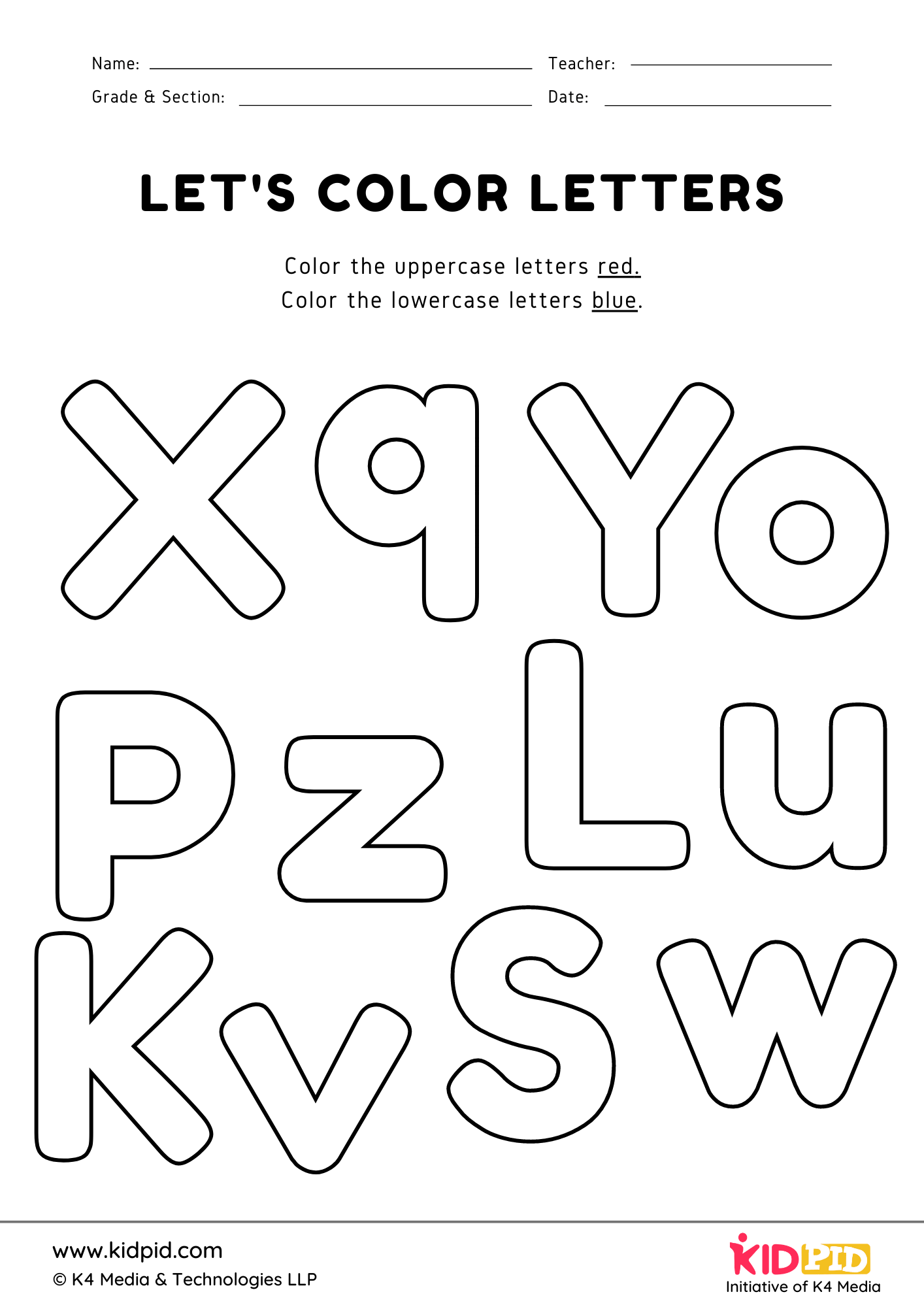 free printable coloring alphabet lower and uppercase