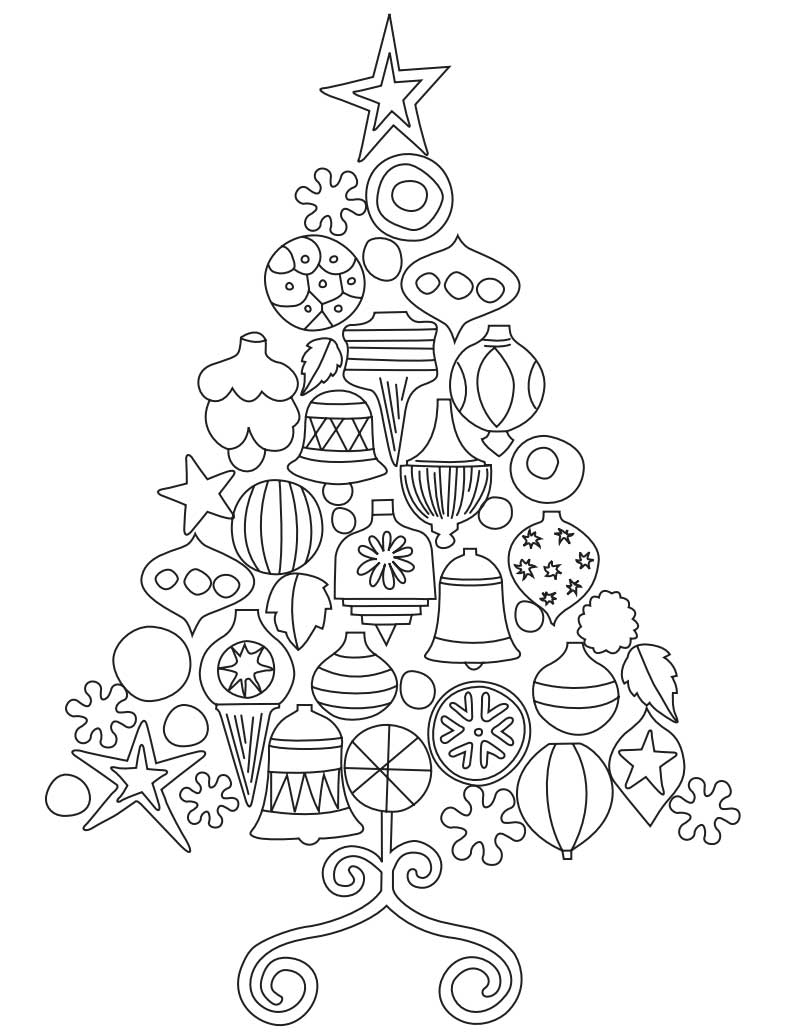 Warhol Christmas Tree Coloring Page Free Printable Sheets For Kids