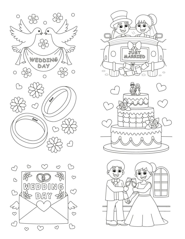 Wedding Coloring Pages Etsy