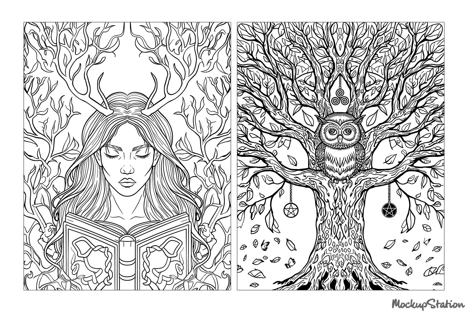 Wiccan Coloring Pages Witchy Coloring Page For 3332280 