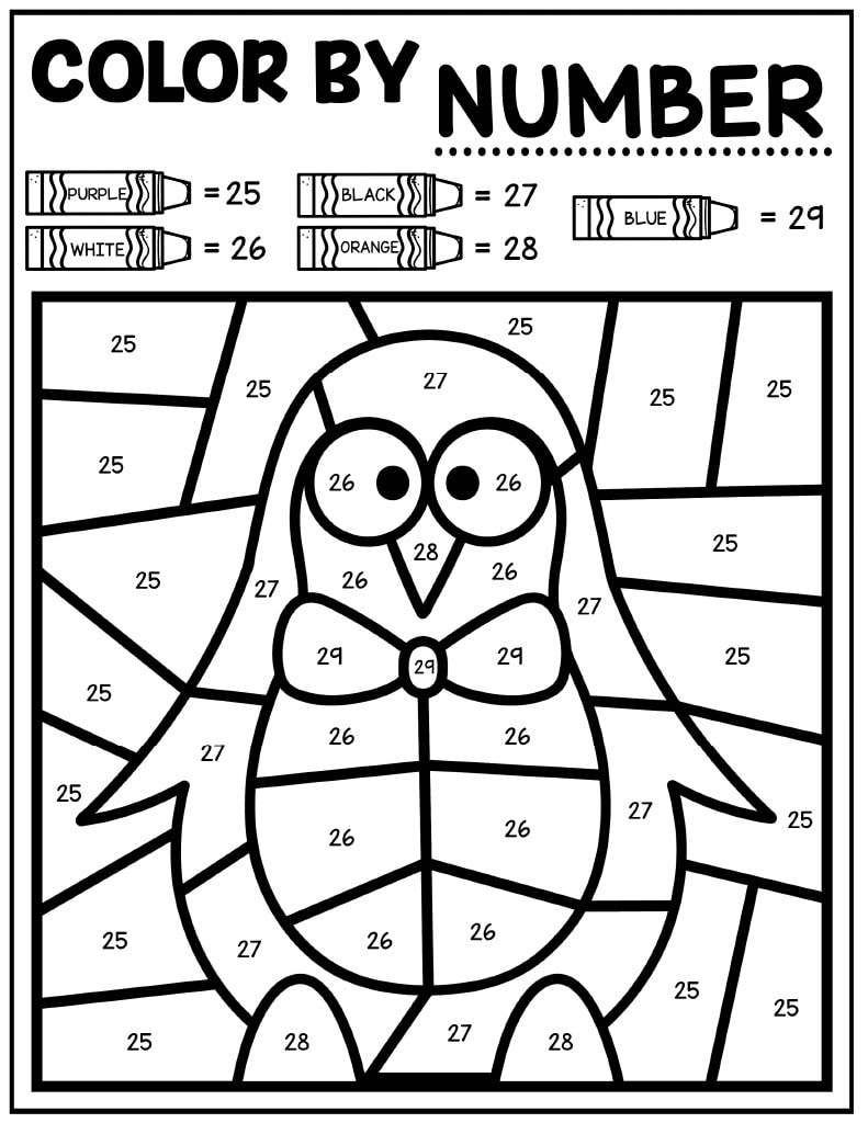 free printable coloring by number pages