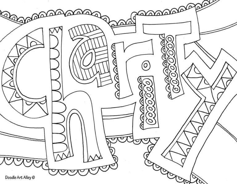 Word Coloring Pages DOODLE ART ALLEY