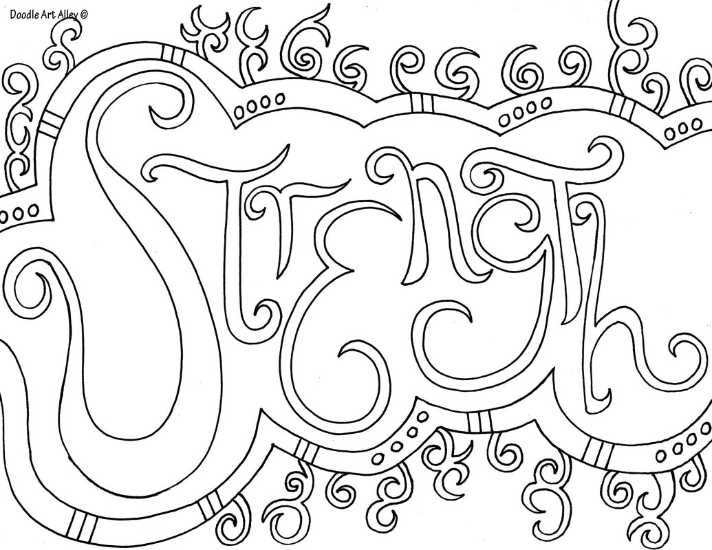 Word Coloring Pages DOODLE ART ALLEY