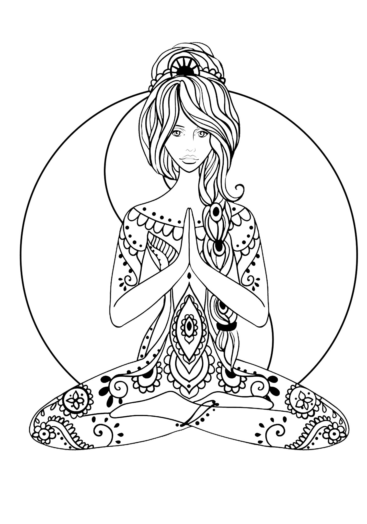 free printable yoga coloring pages