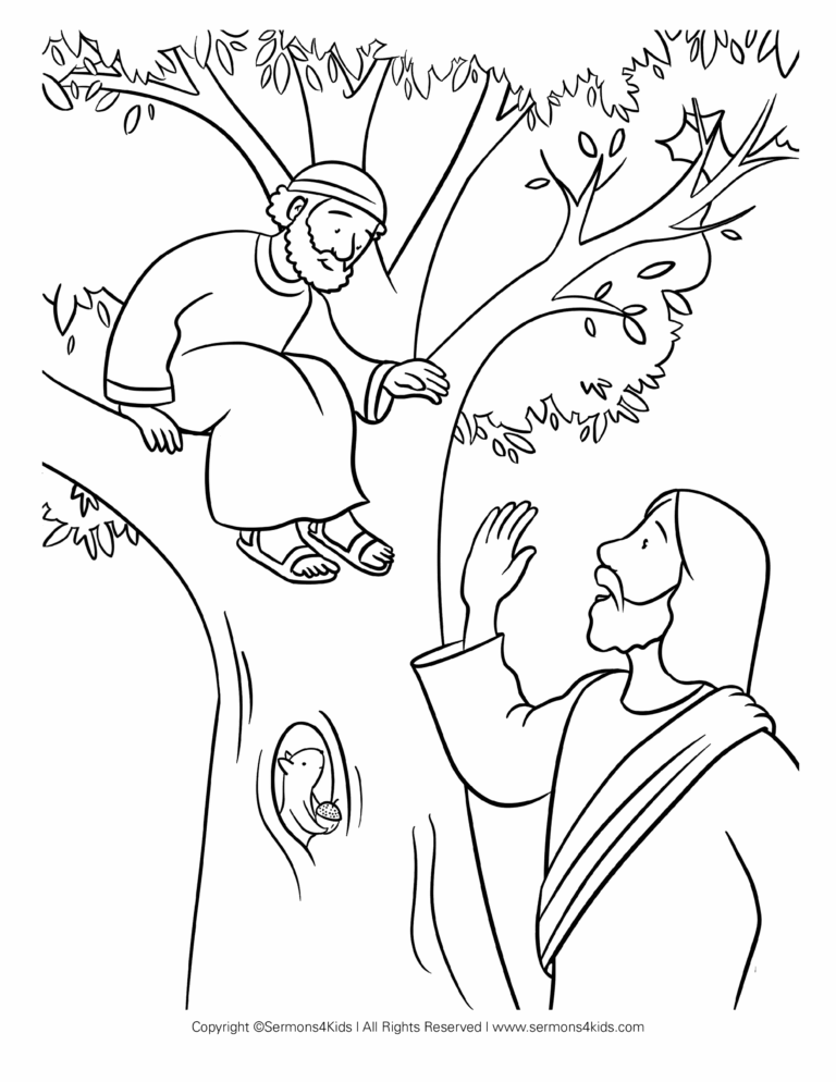 Zacchaeus And Jesus Children s Coloring Page From Sermons4Kids 